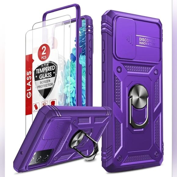 🔸️NIB Purple Galaxy S20 FE 5G Screen Protector & Phone Case Set - Picture 8 of 9